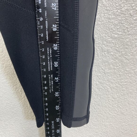 Athleta Pants Womens Medium Petite Black Fleece Lined Leggings Zip Pockets Warm - Picture 10 of 16